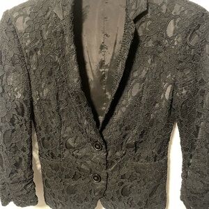 Express Black Lace Blazer Elegant Formal Jacket